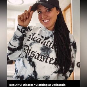BD Black & White Tie-Dye 'Beautiful Disaster' Hoodie